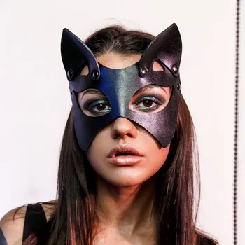 Siyah PU Deri Maske Seksi Yetişkin Gözler Tilki Cosplay Yüz Kadın Erkek Seks Erotik Kostümleri Parti Cadılar Bayramı Maskesi Cosplay Oyuncaklar Yüz