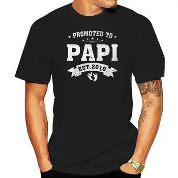 Siyah Terfi Papi Est 2022 İlk Kez Babalar Günü Hediyesi T-Shirt %100 % Pamuk Yeni serin tişört Gömlek