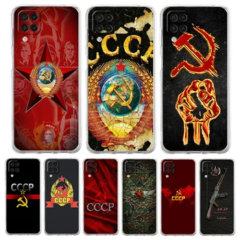 Sovyetler Birliği SSCB Bayrağı Amblemi Samsung kılıfı Galaxy A13 A22 A32 A52 A72 A51 A71 A11 A31 A01 A21S 5G Şeffaf Silikon Kabuk