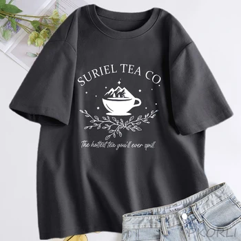 Suriel Çay Co Tshirt Kadın Pamuk Acotar T-shirt Kitap Sarah J Maas T-Shirt Vintage Pamuk O Boyun Yaz Tee kadın Giyim