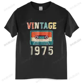 T-shirt erkekler O-Boyun sıcak satış 46Rd doğum günü hediyesi Vintage 1975 43 Yaşında Mixtape T Shirt erkek pamuklu tişört büyük boy