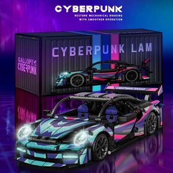 Teknik Hypercar cyberpunk Araba Yarışı Yapı Taşları Oyuncak, Sportcar Tuğla Çocuk Yetişkin İçin, mükemmel noel hediyesi Çocuklar için Wh