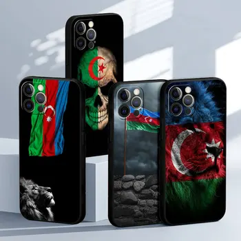 Telefon Siyah Yumuşak Kapak Kılıf iPhone 12 13 Mini 14 Artı SE 7 11 Pro Max XR 6s XS X 8 13 14 Pro Capas Cezayir Bayrağı Ulusal