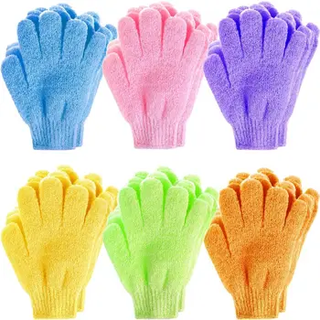 Toptan 200 adet banyo beş parmak naylon banyo eldivenleri çocuklar için renkli köpük banyosu eldivenleri ovma ve geri ovma