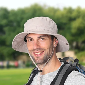 Toptan erkek güneşlik şapkaları, açık dağcı ve balıkçı şapkaları, yaz rüzgar geçirmez, nefes alabilir ve güneş koruyucu güneş şapkaları