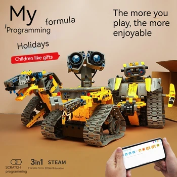 Uzaktan kumandalı robot Yapı Taşı Oyuncak Üç değişken Meclisi İle Uyumlu Programlama çocuk Aydınlanma Arabası Gif