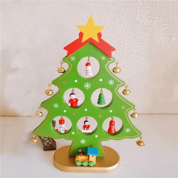 Yeni Sıcak Noel Ağacı Kolye Ev Dekorasyon için Ahşap Mini Damla Süsler Kardan Adam Bells Noel Zanaat Hediye Çocuklar için