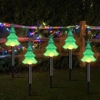 Yeni yıl noel ağacı zemin fiş güneş ışıkları açık lolipop lamba LED bahçe dekorasyon su geçirmez peyzaj ışıkları 391