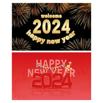 Yeni Yılınız Kutlu Olsun Afiş 2024 Yeni Yıl Partisi Fotoğraf Arka Plan Afiş Yaratıcı Parti İyilik Yeni Yıl Partisi Dekor Malzemeleri