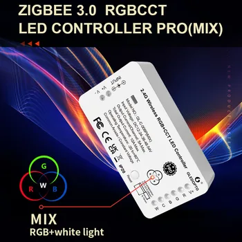 ZigBee 3.0 Pro RGBCCT LED şerit ışık kontrolörü renk beyaz ışık karışımı ev gibi Alexa Tuya SmartThings App 2.4 G RF uzaktan kumanda