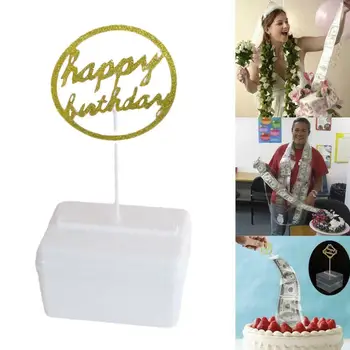 Çekme Para Kutusu Doğum Günü Partisi Kek Dekorasyon Araçları Kek Mutlu Sürpriz Çocuk Topper Aksesuarları Tatlı Kutusu Kız Doğum Günü Pa U3W7